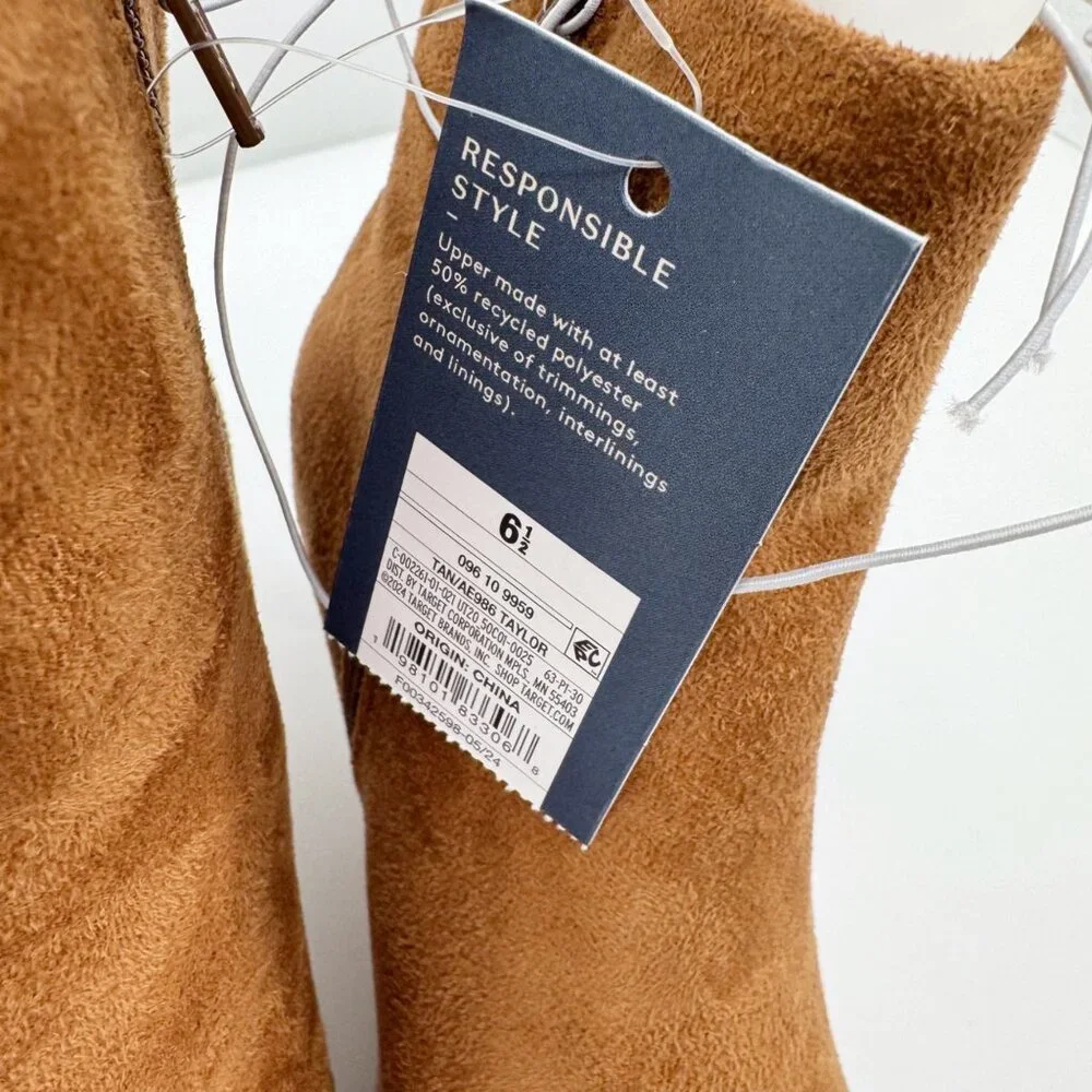NEW Universal Thread Taylor Kitten Heel Ankle Boots - Tan - Size 6.5